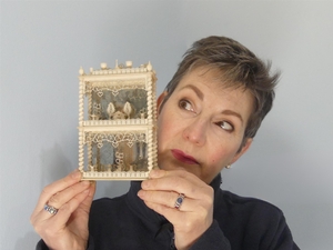Liz Chilcott with a miniature scene